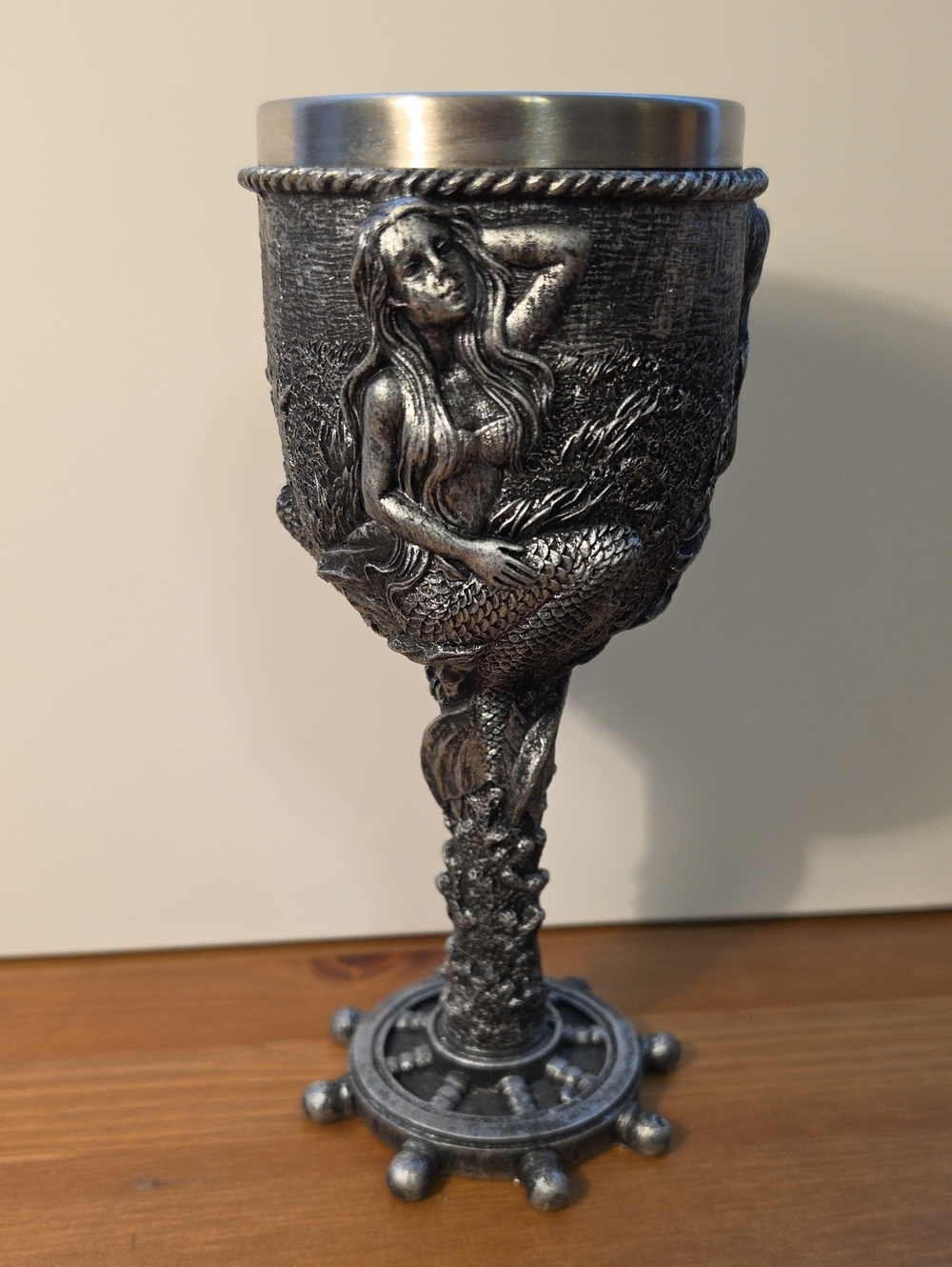 Sterling Mermaid Goblet/Chalice in Silver-Tone
